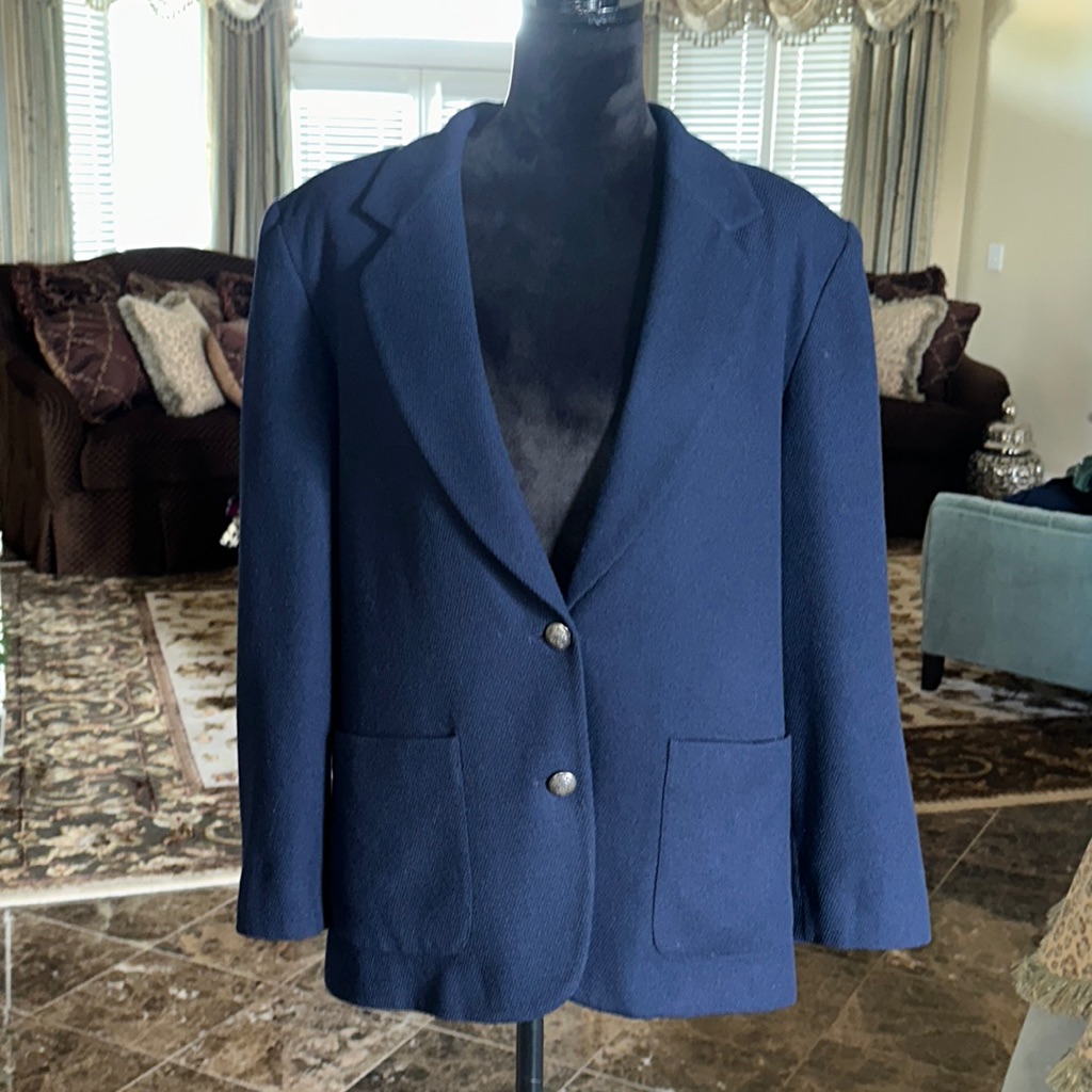 Pendleton Navy Wool Blazer
